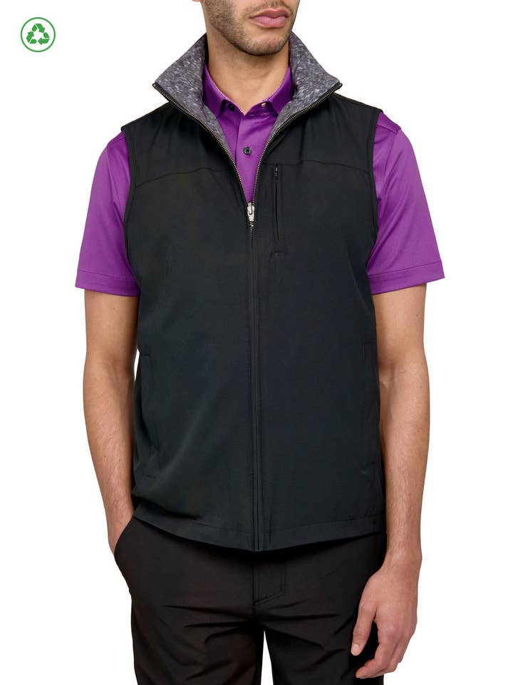 OMKEERBAAR VEST MET STEVIG/TEXTUURPRINT voor wholesale door CON.STRUCT Green