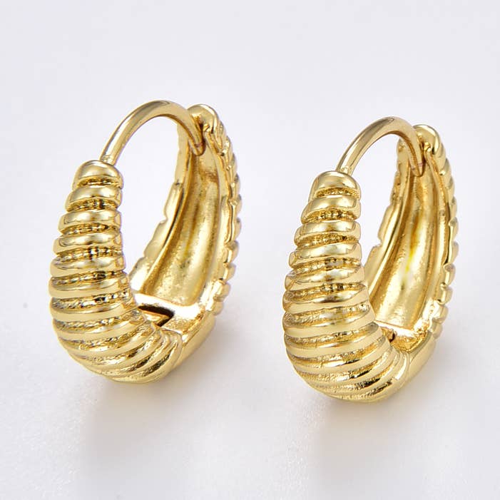 1 pair Croissant Huggie Hoop Earrings, ER255 for wholesale by Beads Creation