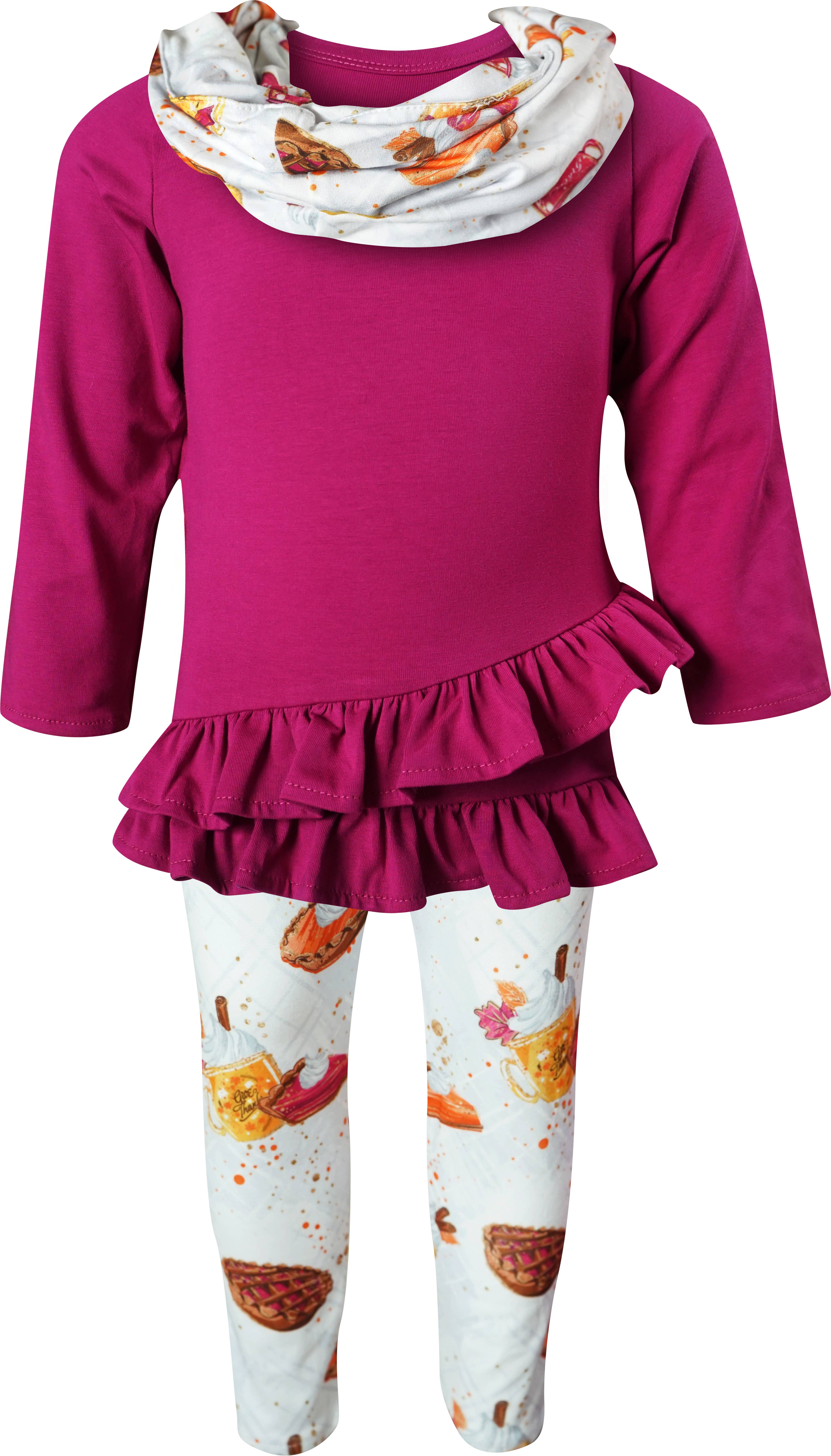 Angeline Kids - Wholesale Top & Pant Set - Kids - CLOSEOUT 40pcs Lot Fall Halloween Thanksgiving Scarf Outfit11