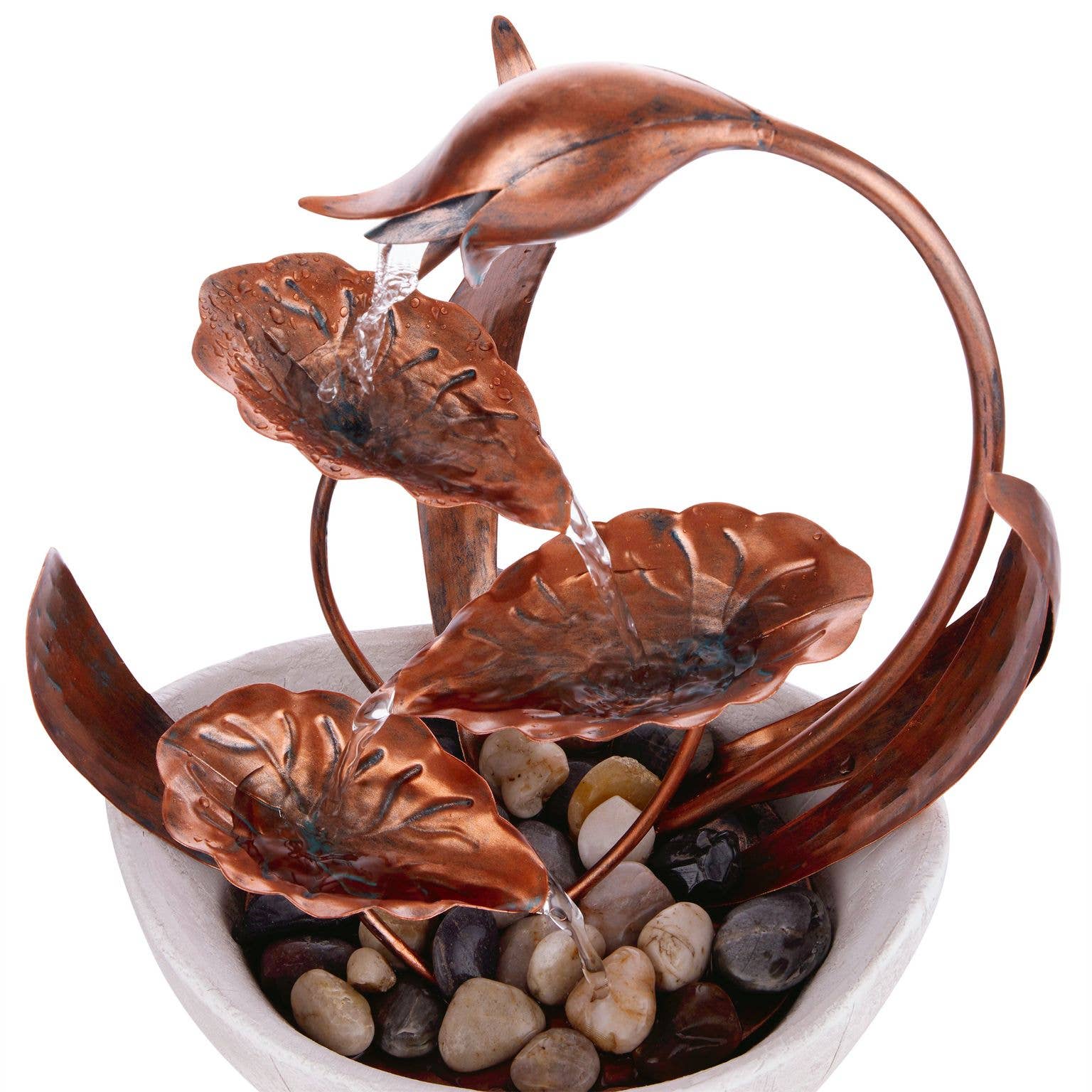 Alpine Corporation - Wholesale Decorative Tabletop Object - Alpine Corporation Metal Floral Leaf  Multi-tier Tabletop4