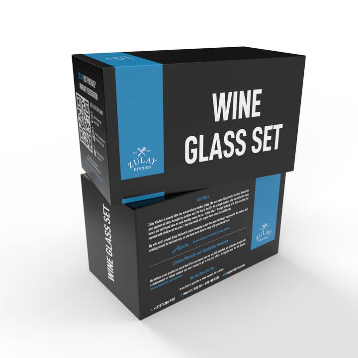 Zulay Kitchen - Wholesale Wine Glass - 14.5 oz Stemless Wine Glasses Set - Heavy Base