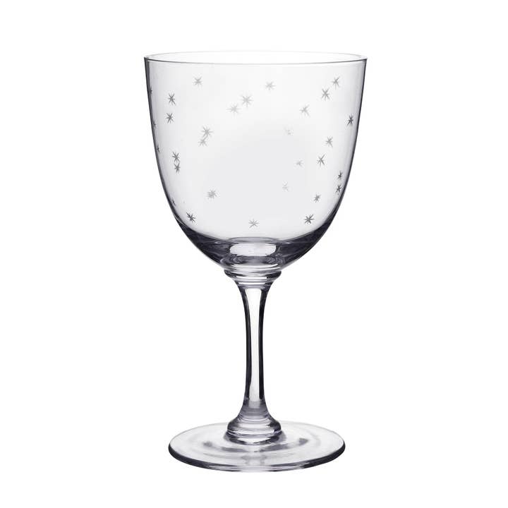 The Vintage List – wholesale Vinglas – Ett par kristall vinglas med stjärnor Design