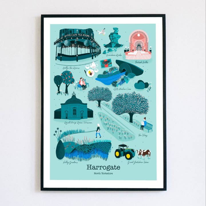Harrogate Art Print, England Art Print, Yorkshire Print for wholesale by Hannah Penrose Illustrations