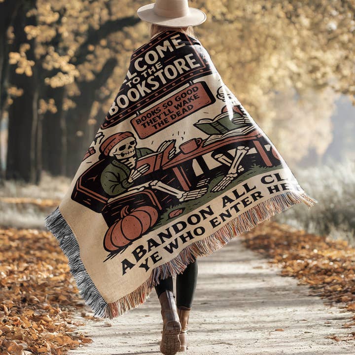 MagicMerchEmporium - Vente Plaids - Bienvenue à la Couverture de la Librairie0