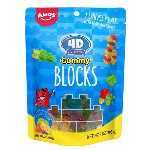 Shop The King - Wholesale Gummy - Amos Gummy Blocks Peg Bag 7 oz0