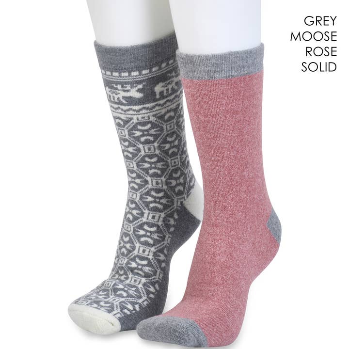 gaahuu - Vente Chaussettes – femme - Lot de 2 paires de chaussettes thermiques rembourrées 1,6 tog pour femmes