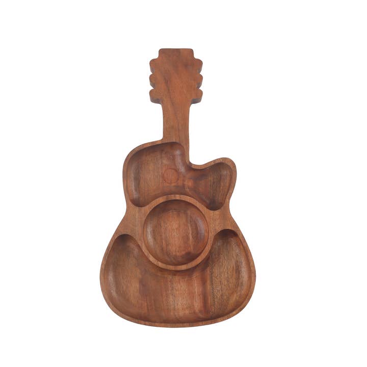 India Handicrafts Inc - Wholesale Serving Tray - Rustic Guitar Serving Tray