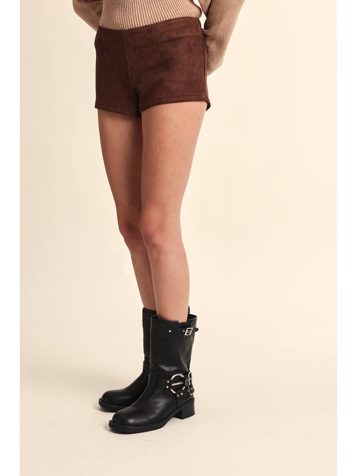 Sky to Moon - Wholesale Shorts - Women's - SUEDE SOLID COLOR SLIM FIT-IN STRETCH MICRO SHORTS6