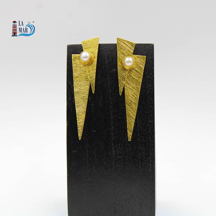 LA MAR - Wholesale Dangle Earrings - BOWIE gold-plated earrings - Design with character2