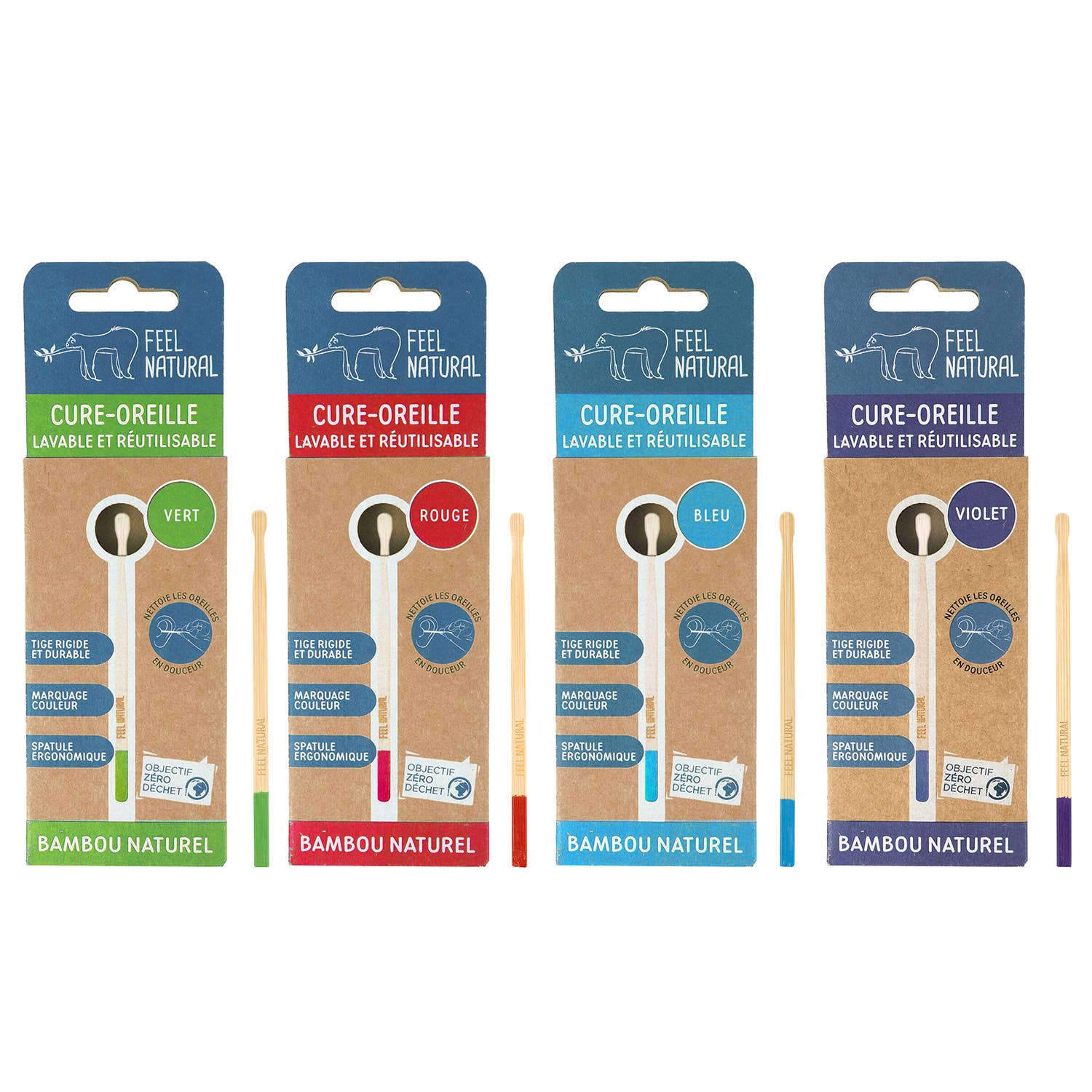 FRENCH TENDANCE - Wholesale Cotton Swab/Q-Tip - Bamboo earmuffs 4 colors5