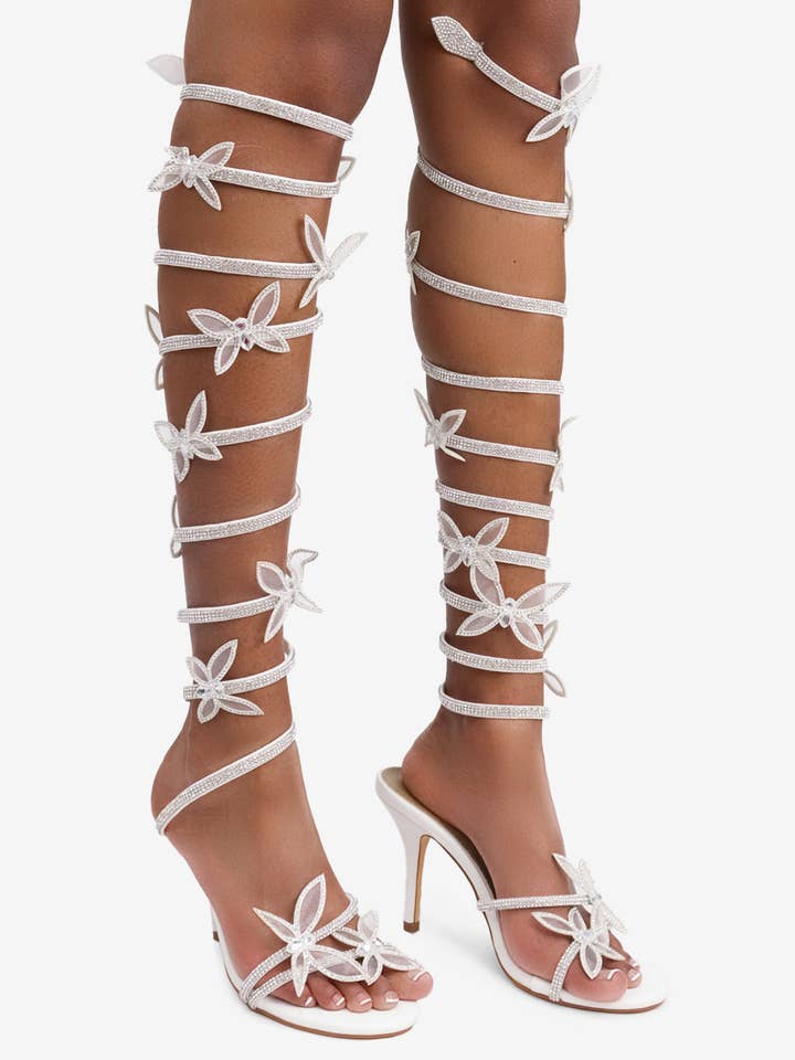 Lemonade Shoes - Wholesale High Heels - Women's - DRAMATIC FANTASY - Wrap-Around Stiletto Heel w/ Butterflies