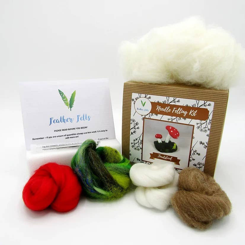 Feather Felts – wholesale Craft sewing kit – Toadstool - Needle Felting Kit5