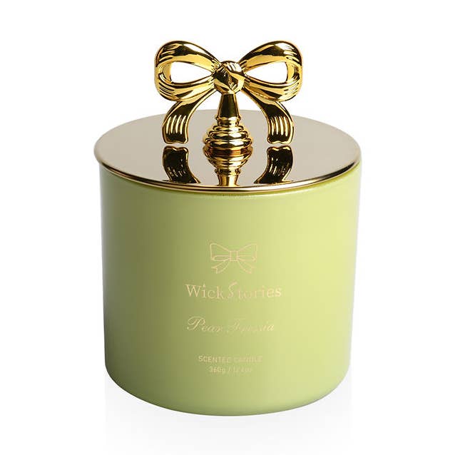 AC24120016 Vela de Soja Perfumada Bow 12.7oz para venta al por mayor de WickStories