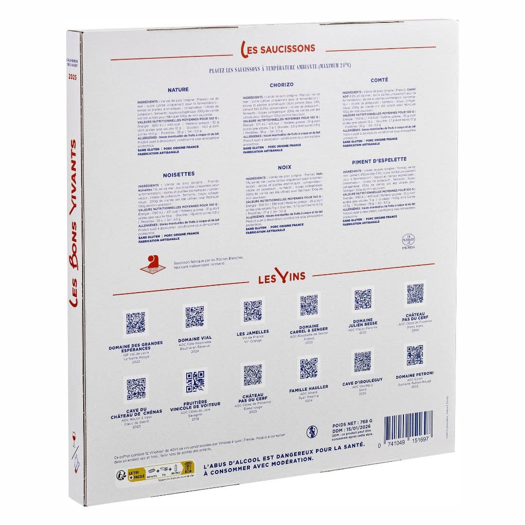 E-tasting - Wholesale Advent Calendar - Le calendrier de l'Avent Vin et Saucisson3