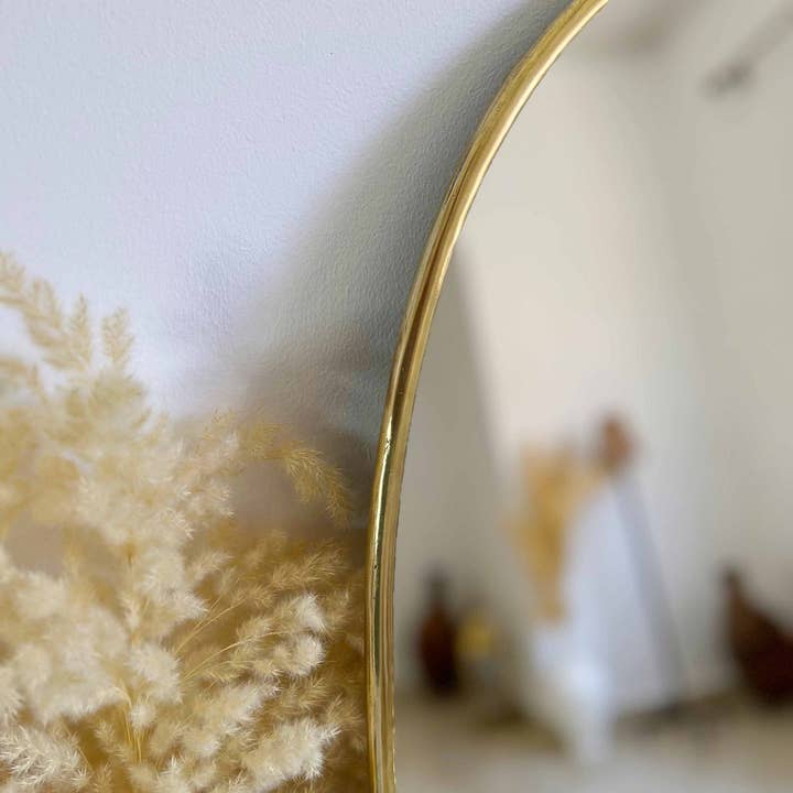 Palmeraies - Wholesale Wall Mirror - Antique Brass Asymmetrical Mirror - Irregular Brass Wall Mirror6
