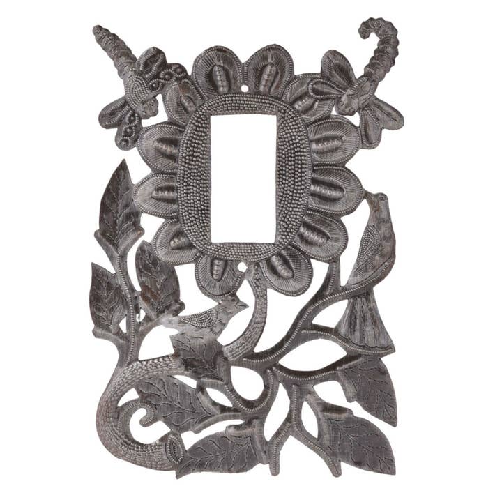 Rocker plate, Switch plate cover, Handmade with Dragonflies for wholesale by Haiti Fair Trade~ It's Cactus