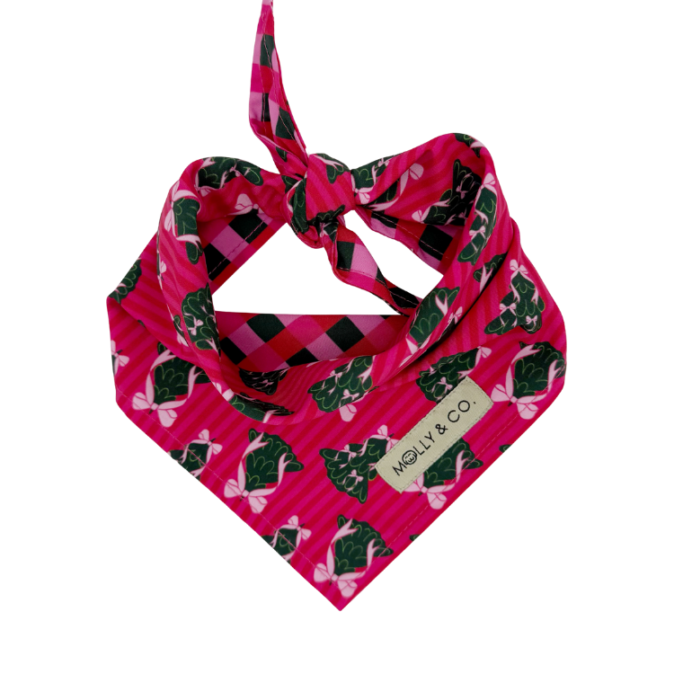 Molly & Co. – Engroshandel Bandana - Hund – Sukkerblommetræer + Gavepapirternet - Vendbar Hundebandana0
