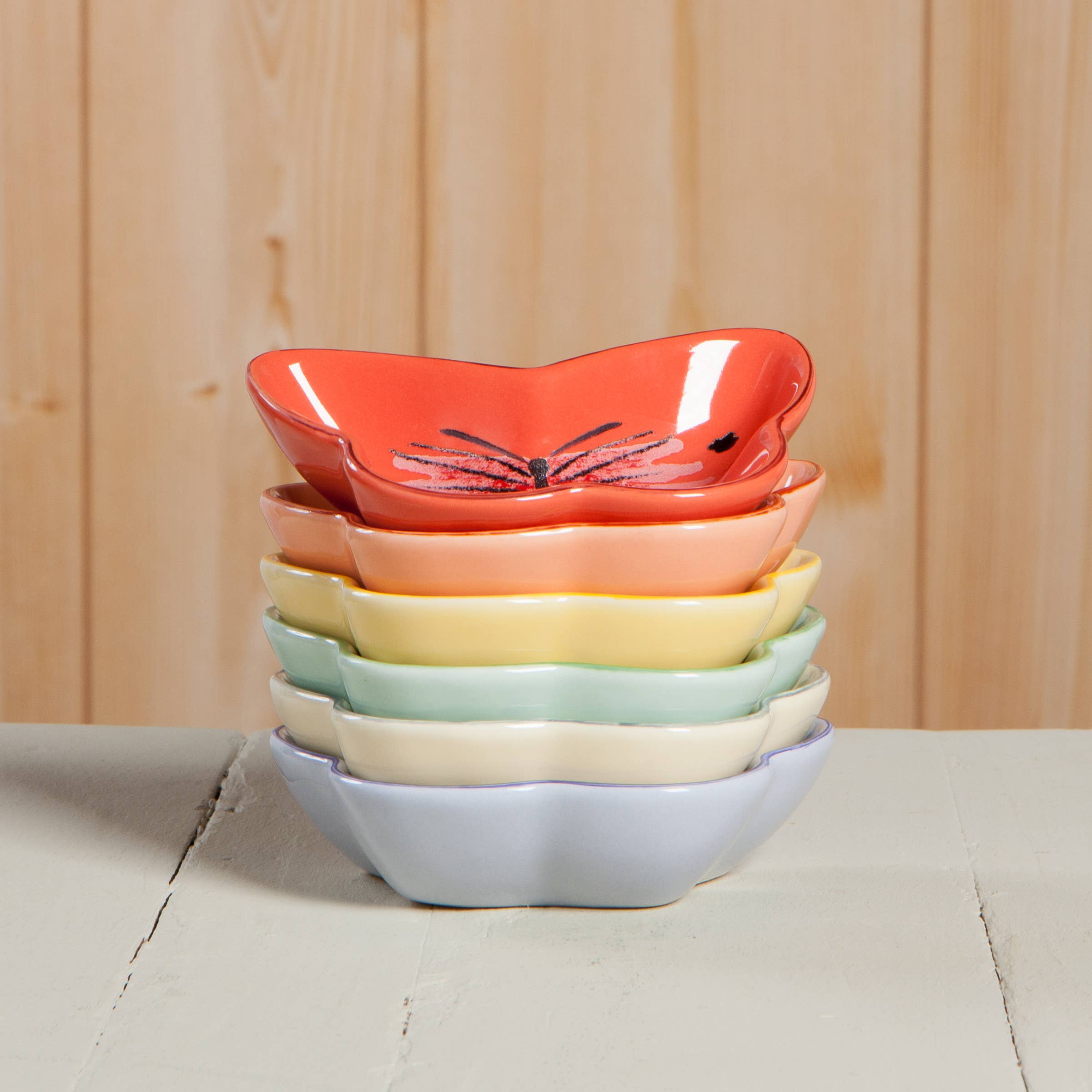 Now Designs by Danica - Wholesale Condiment/Dip Bowl - Morning Meadow Shaped Pinch Bowl Set of 63