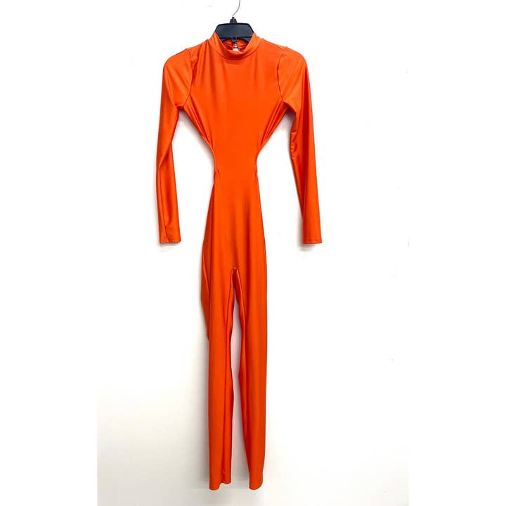 Uptown Apparel - Wholesale Jumpsuit - Women's - J6879 Cut Out Backless Shiny Catsuit