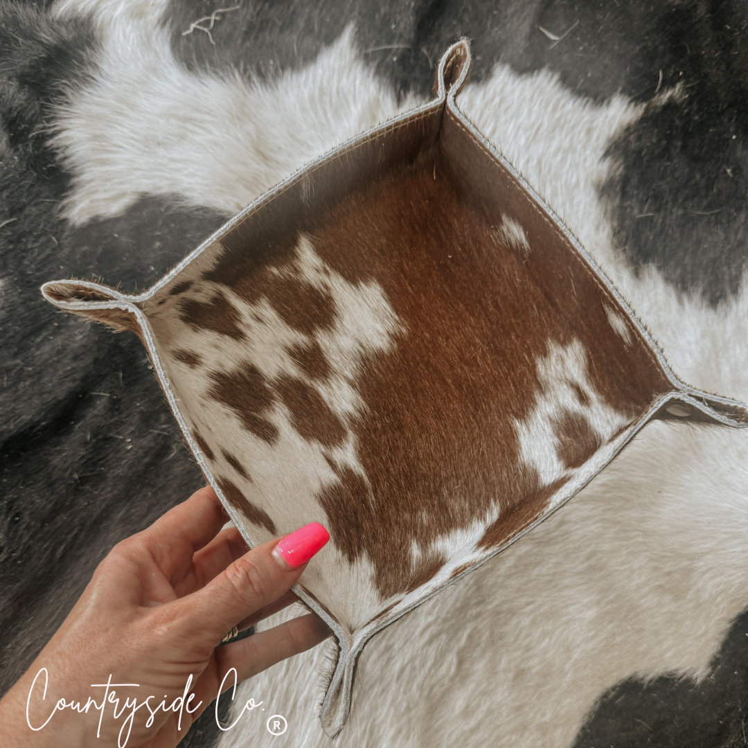 Texas Western Cowhide Bags and More - Venta al por mayor Bandejas decorativas - Bandeja de cuero de vaca0