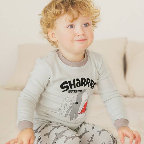 Big Shark Cotton Long Sleeve PJs for wholesale by Vaenait Baby