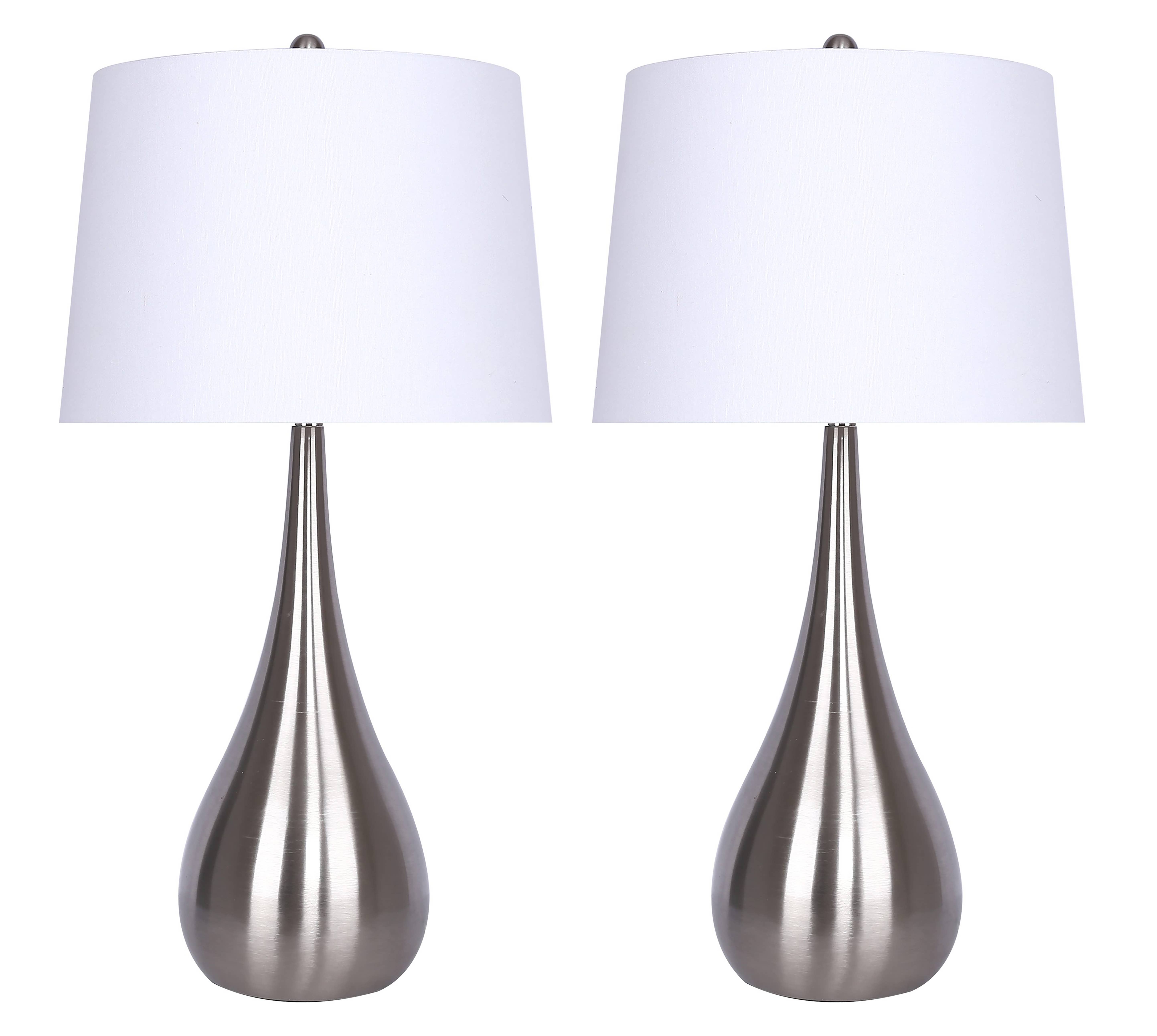 LumiSource and Grandview Gallery - Wholesale Accent/Desk Lamp - 29" Pebble Metal Table Lamps Teardrop Linen Shades (2PK)16