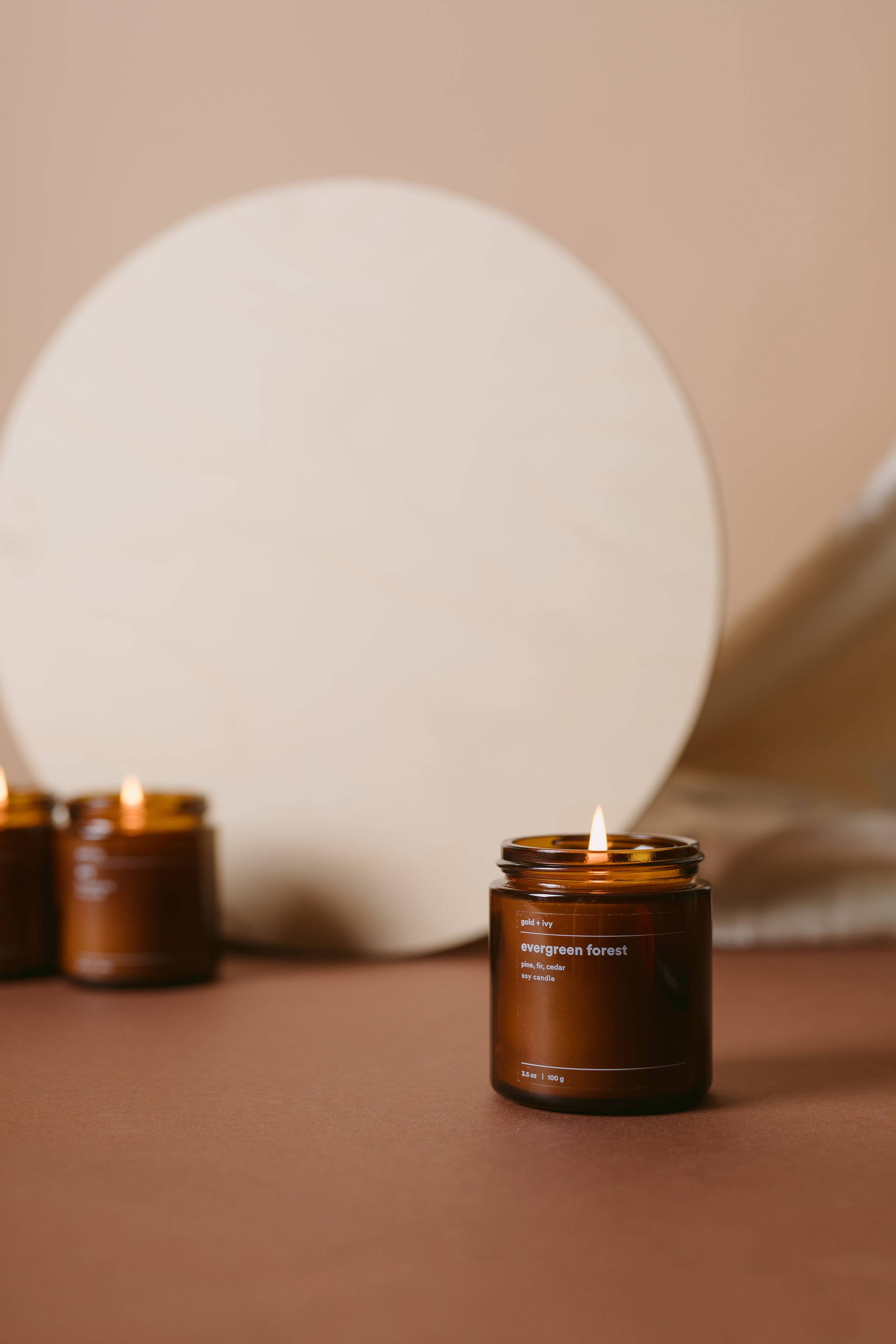 gold + ivy - Vente Bougie en bocal - bougie en cire de soja forêt sempervirente - sapin, pin, cèdre7