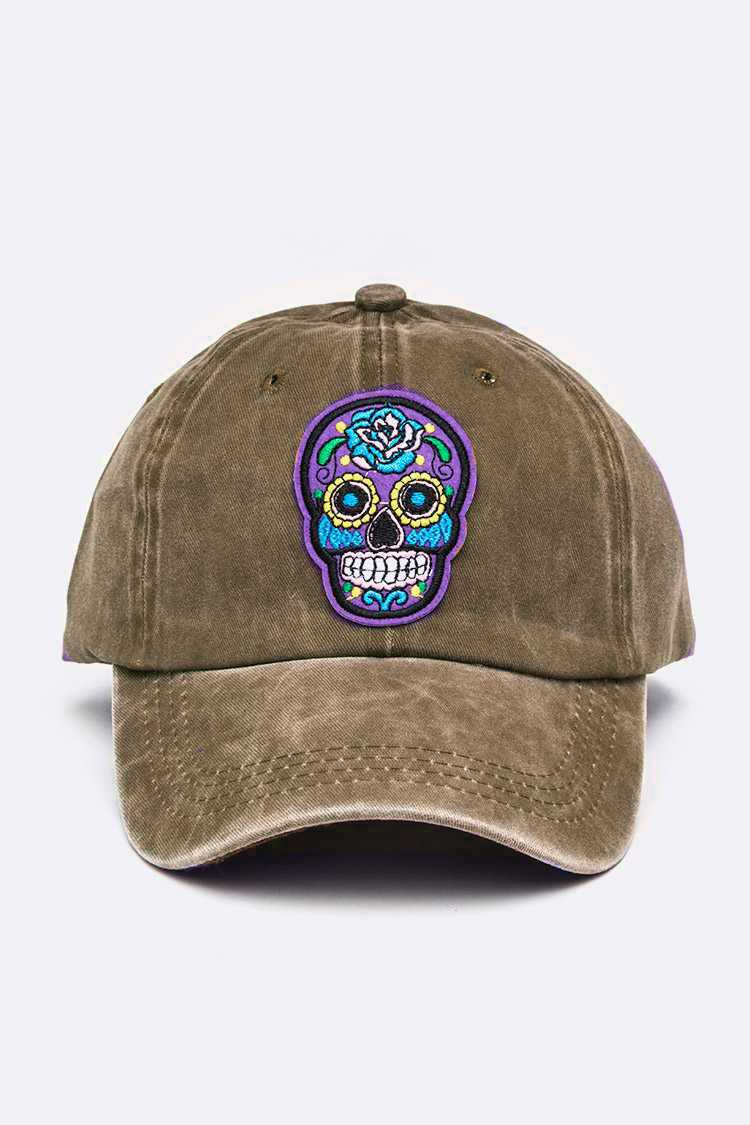 LA Jewelry Plaza - Wholesale Baseball Cap - Women's - Purple Sugar Skull Cotton Cap1