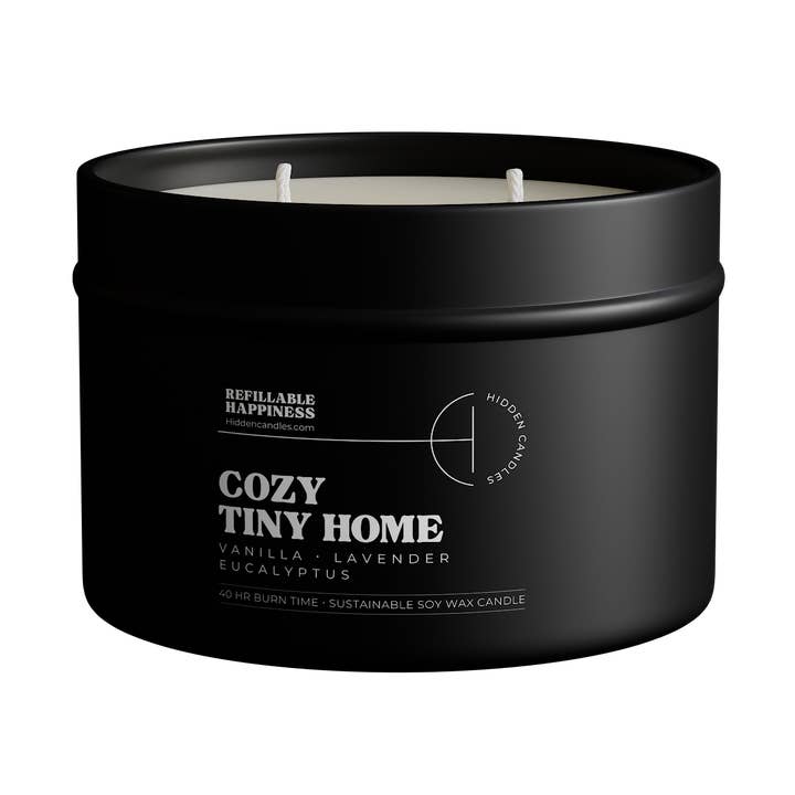Hidden Candles - Wholesale Jar/Filled Candle - Cozy Tiny Home Candle Refill0