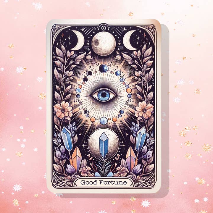 Good Fortune Tarot Card Sticker Affirmation Manifest for wholesale by London Luxury Candles