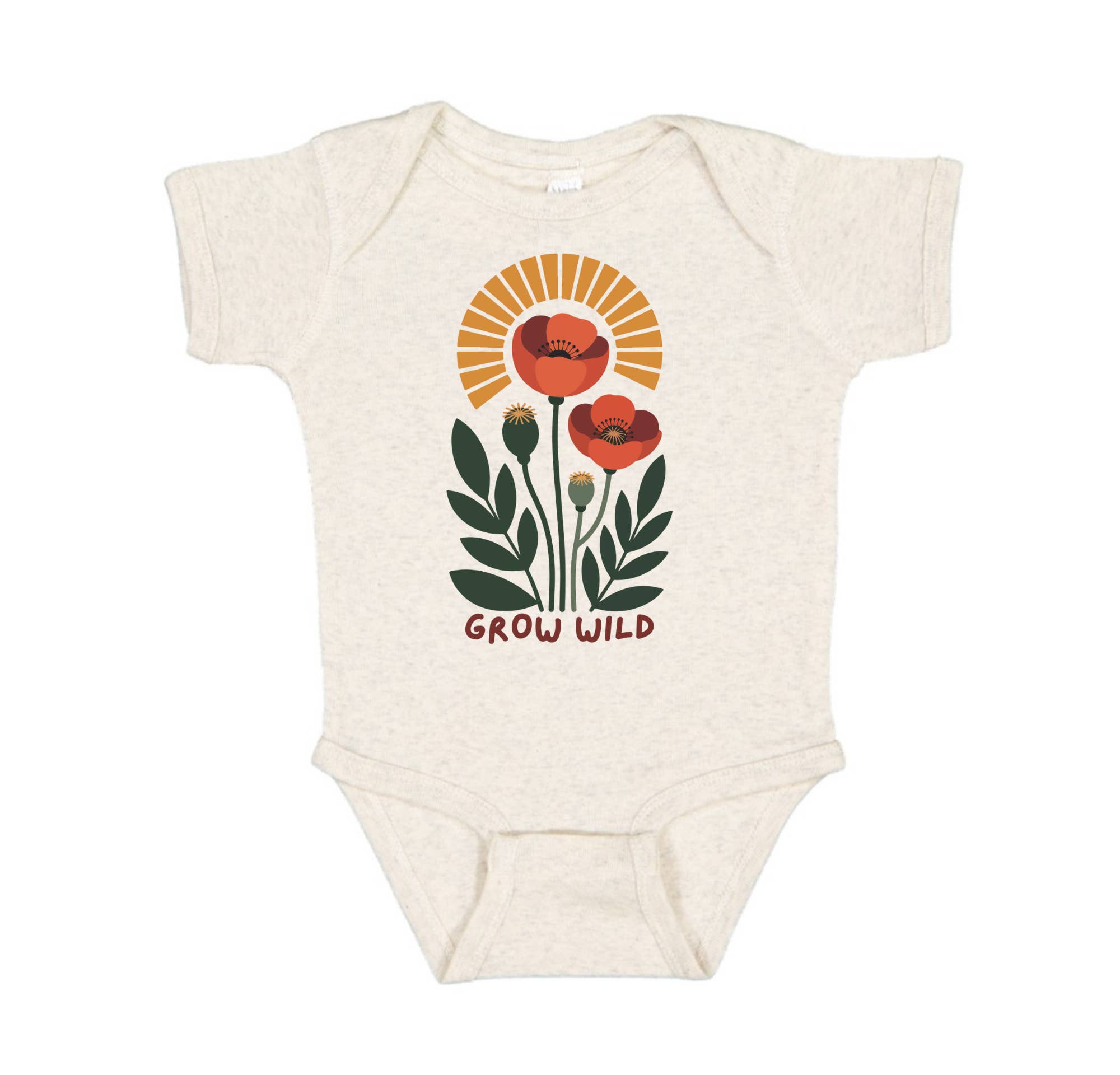 Spruce Seed - Wholesale Bodysuit (Non-Footed) - Baby - Grow Wild Poppy Onesie