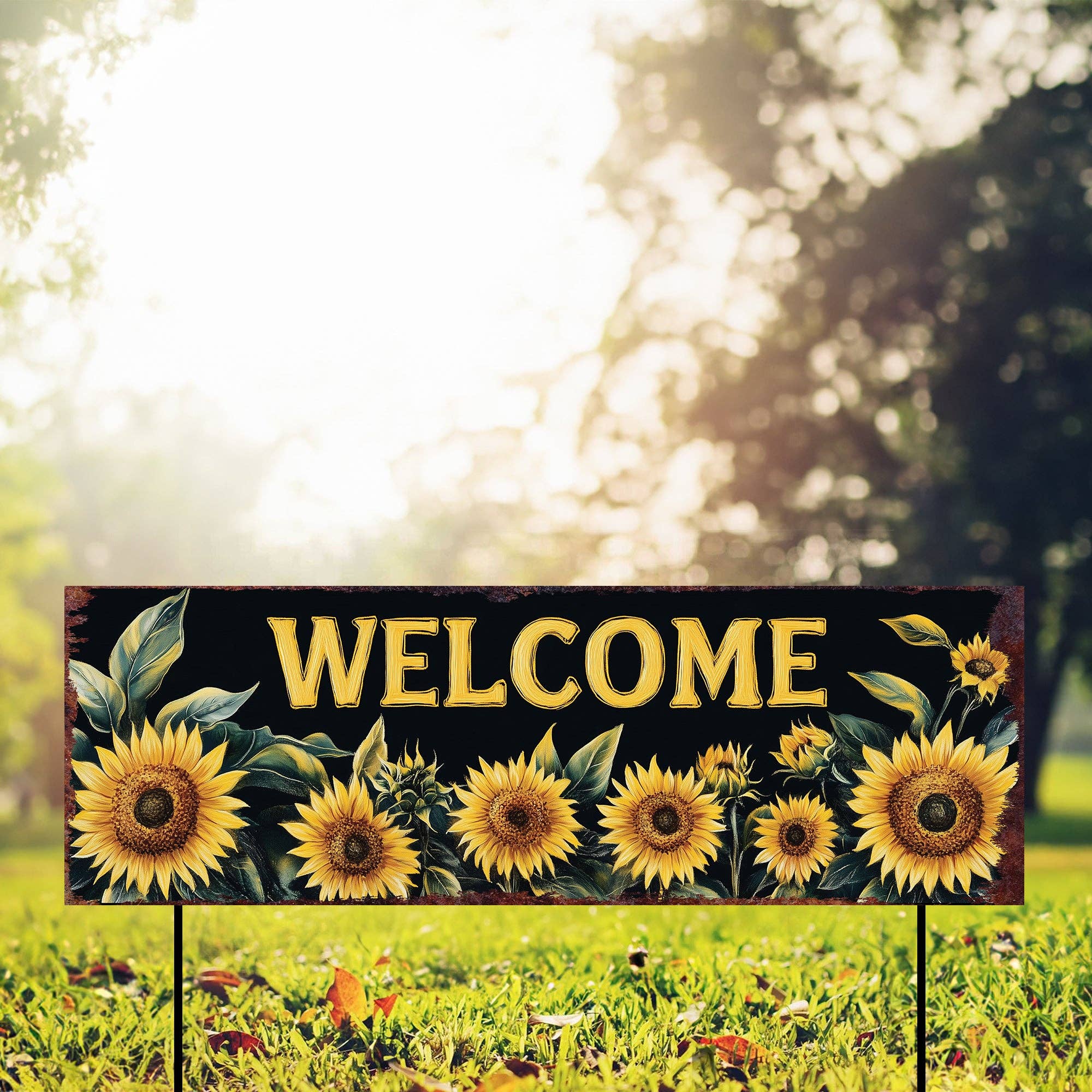 TX USA Corporation – wholesale Gräspiggar – Sommar Solros Välkommen Trädgårdsstake | Rustik Bondgård Utomhusdekor Skylt0