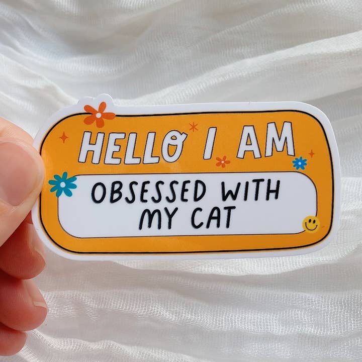 Besatt av min katt vattentät klistermärke för djurälskare för wholesale av Tiny Acres Co