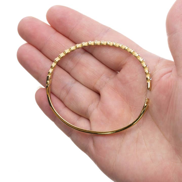 Jewel Pledge - Wholesale Bangle bracelet - Stainless Steel Bangle,Tarnish Free Bangle,Hinged CZ Bangle6