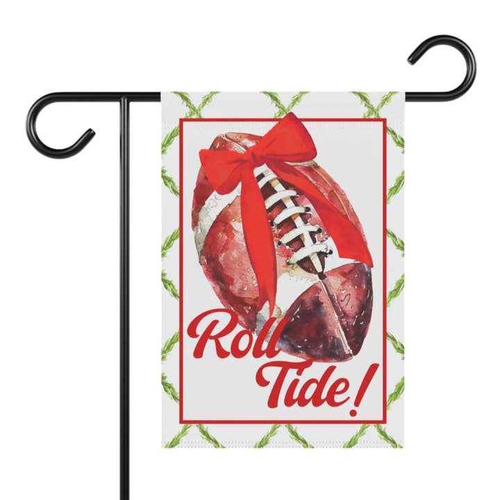 Design Carolinas - Wholesale Flag - "Roll Tide" Red Alabama Football Garden Flag3