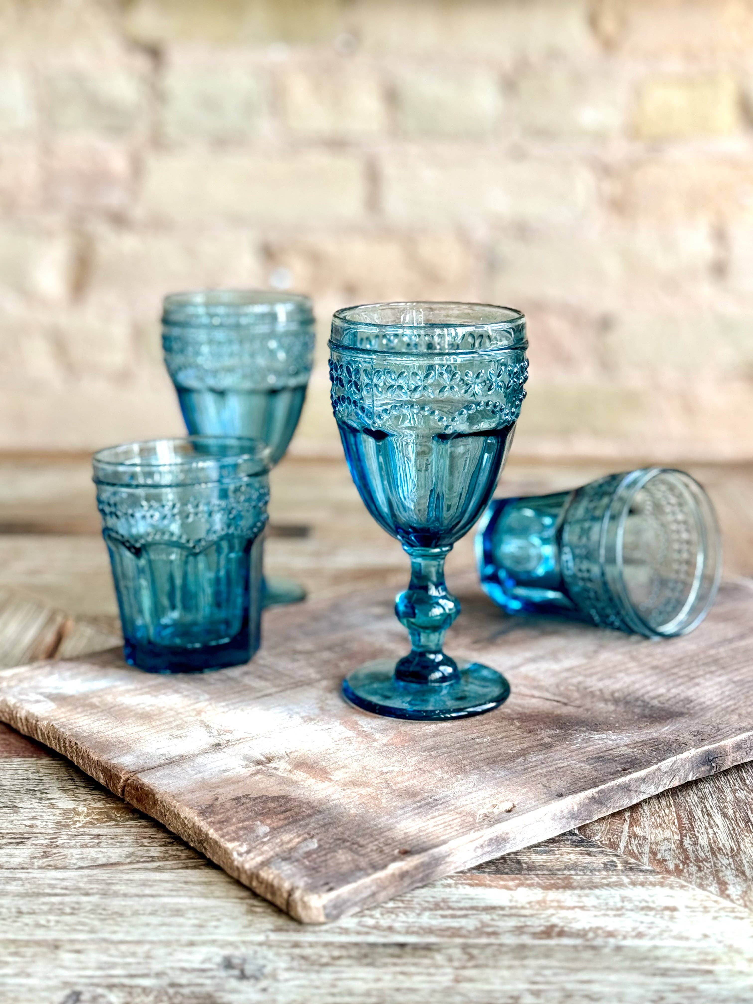 Patina Vie - Wholesale Wine Glass - Marseille Blue Goblet1
