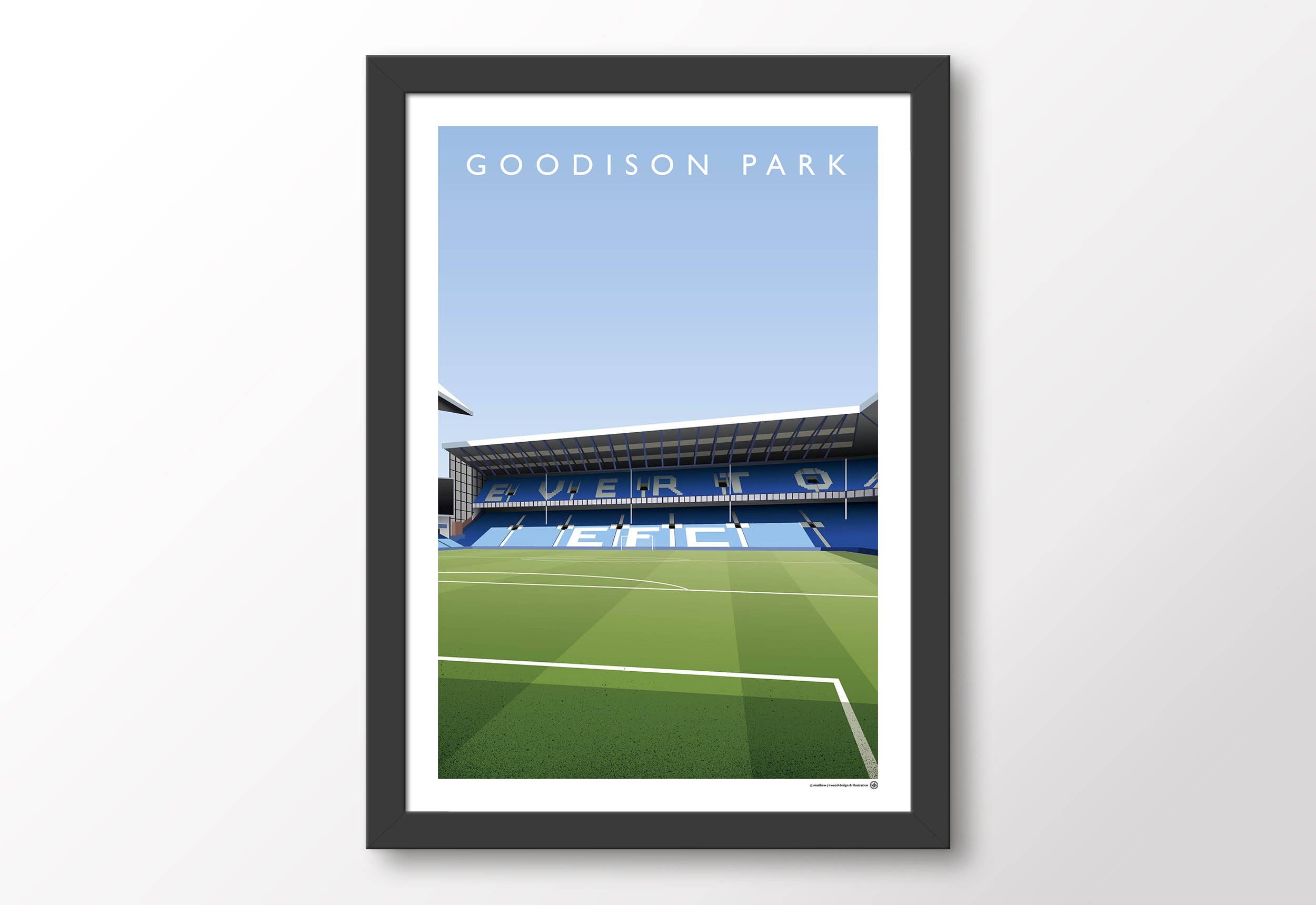 Matthew J I Wood Design & Illustration – wholesale Poster – Everton Goodison Park Gwladys Street Stand Poster1