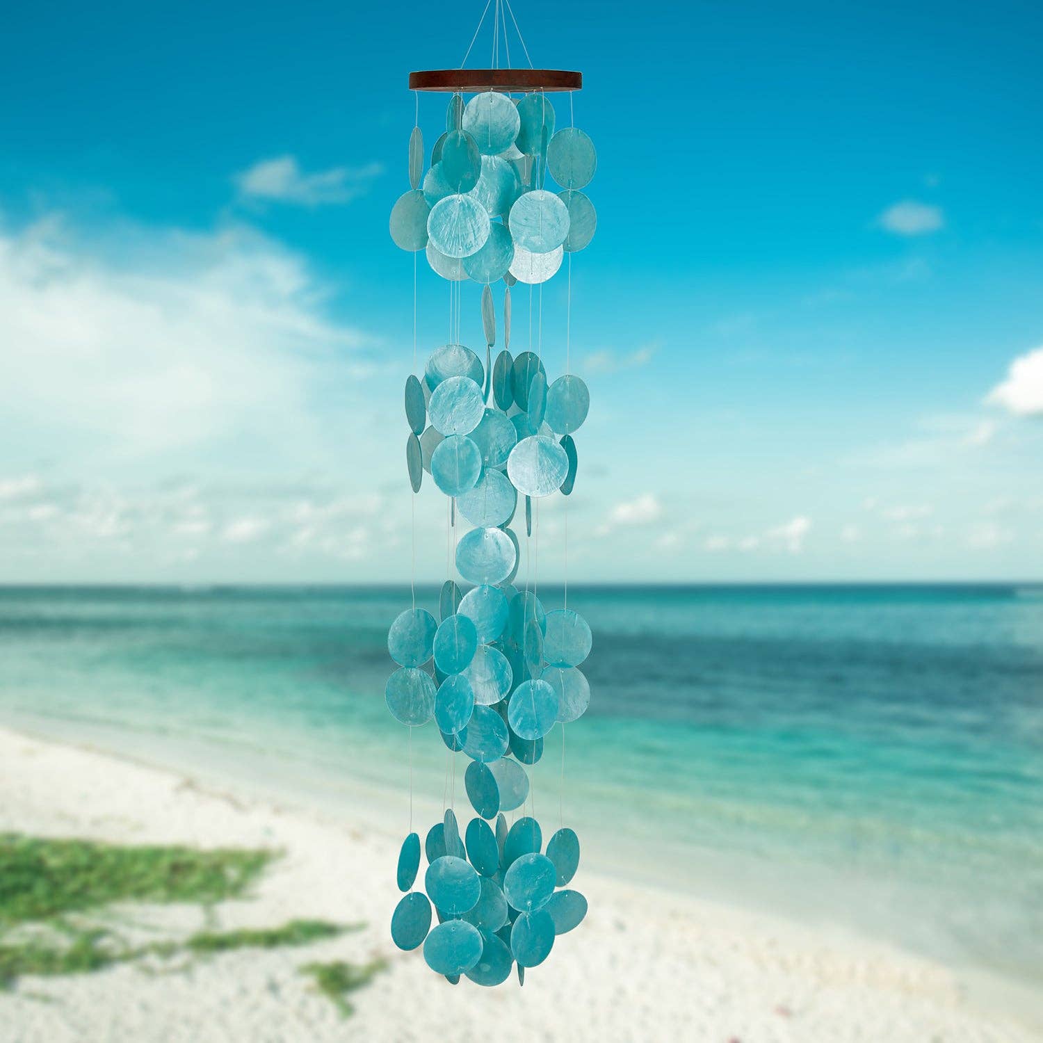 Woodstock Chimes - Wholesale Wind Chime - Capiz Waterfall - Azure1