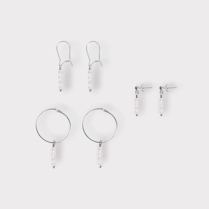 Brincos de Quartzo Transparente | Momentos & Marcos por atacado de The Always Busy Mama