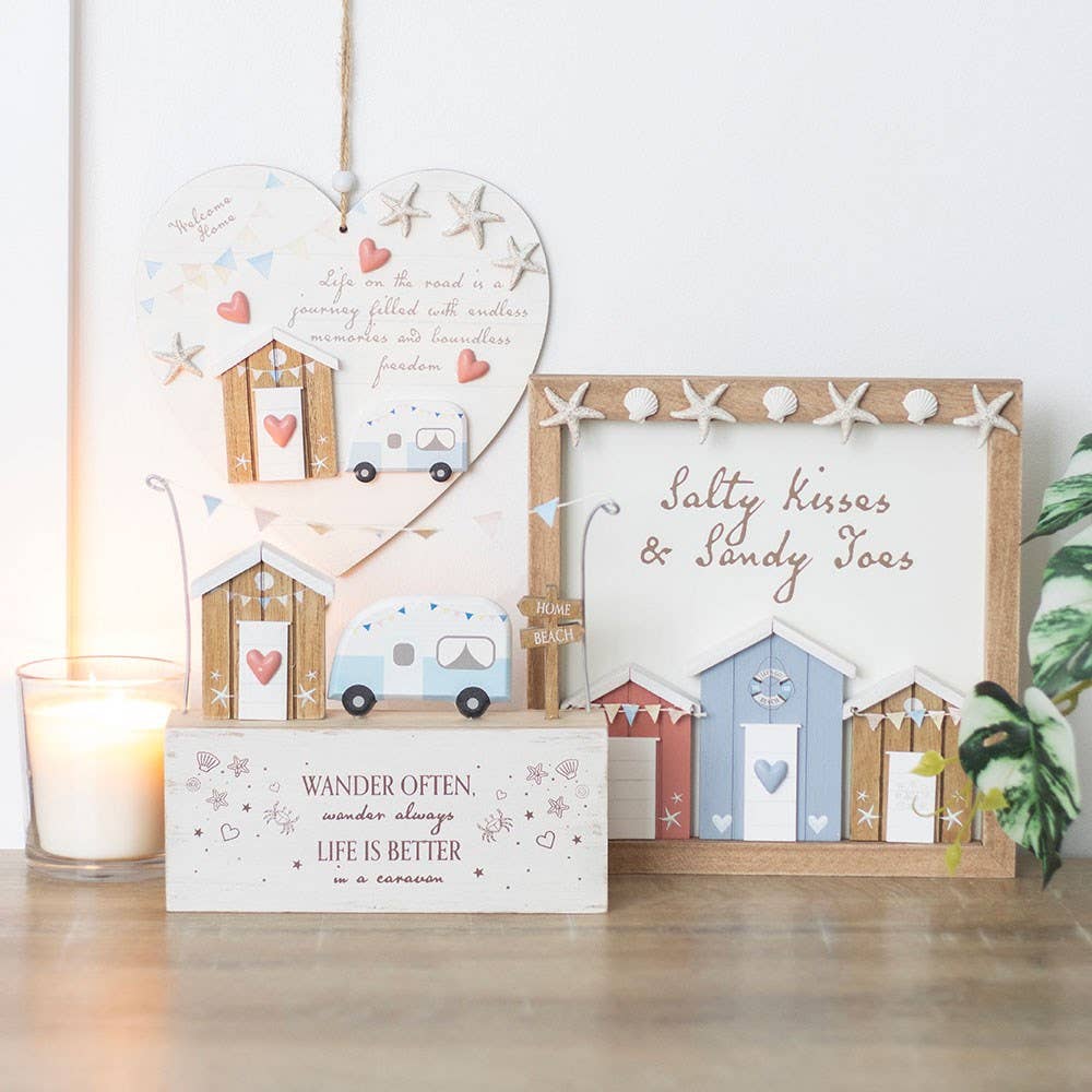 WONDER IMPORTS AUSTRALIA - Wholesale Ornament - Life on the Road Shell Caravan Hanging Heart4