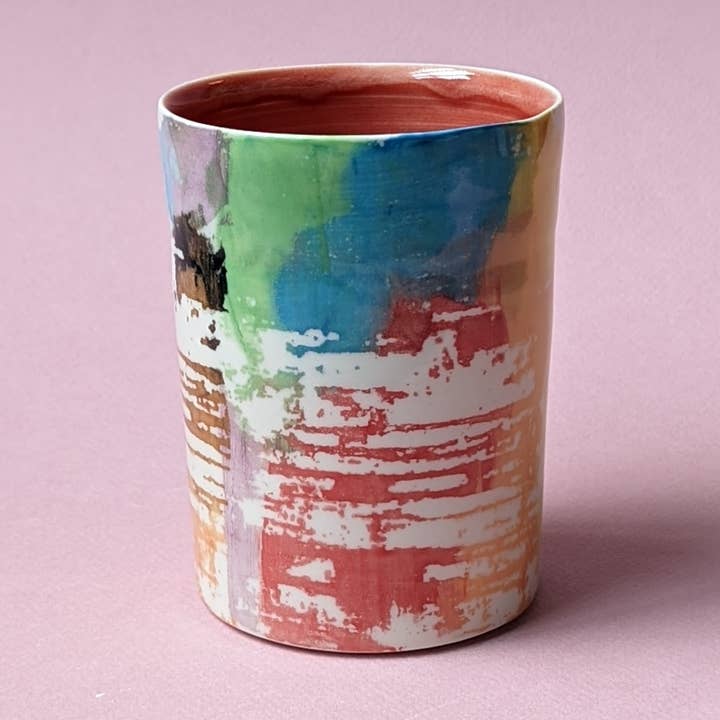 Rainbow Concrete Cocktail Cup for wholesale by City in Bloom Ceramics