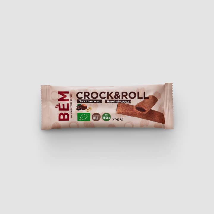 Stella Foods s.r.l. - Wholesale Cookie - BEM Organic Hazelnut and Cocoa Crunchy Cannolo 25g (EXPO 24x25g)4