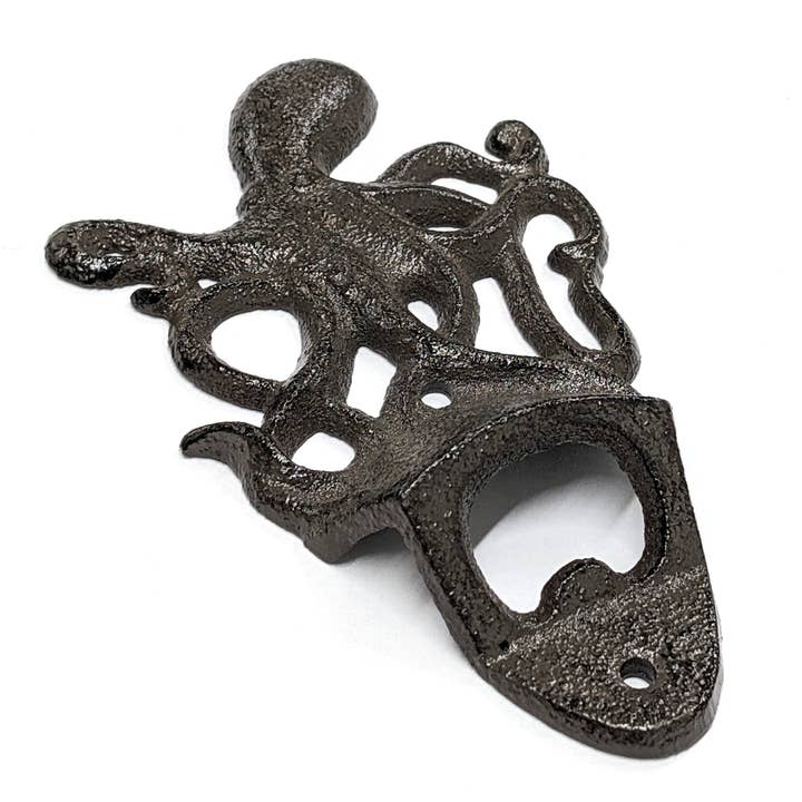 Cast Iron Wall Mounted Bottle Opener - Octopus for wholesale by Black Ginger