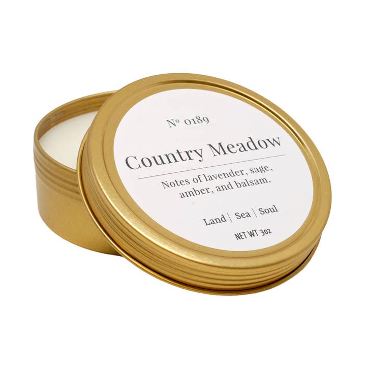 Bougie de voyage Country Meadow pour la vente par Land Sea Soul