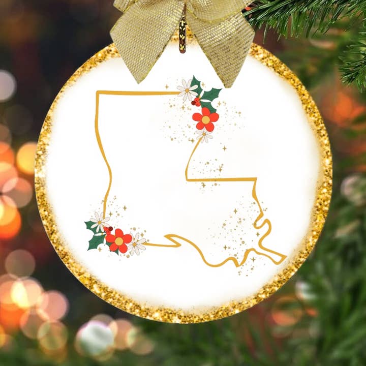 Louisiana state keepsake ornament for wholesale by on the Bayou