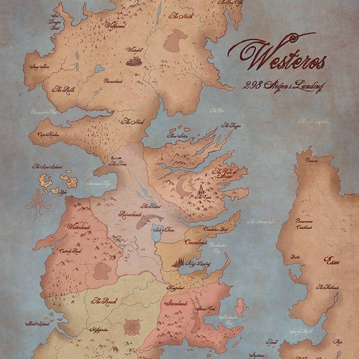 Map of Westeros // Game of Thrones Art Print for wholesale by Awkward Affections