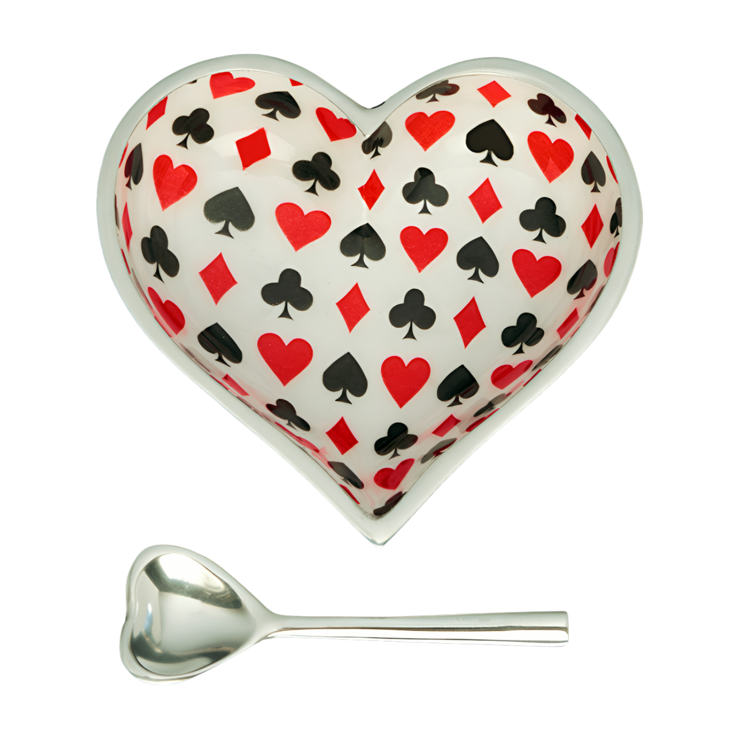 Inspired Generations - Wholesale Decorative Plate/Dish/Bowl - Happy Card Heart - Canasta Heart with Heart Spoon1