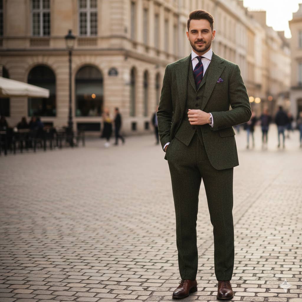 Masculine MOoda - Wholesale Blazer - Men's - 2 Piece Tweed Suit for Men | 2-Piece Men's Suit in 5+ Colors