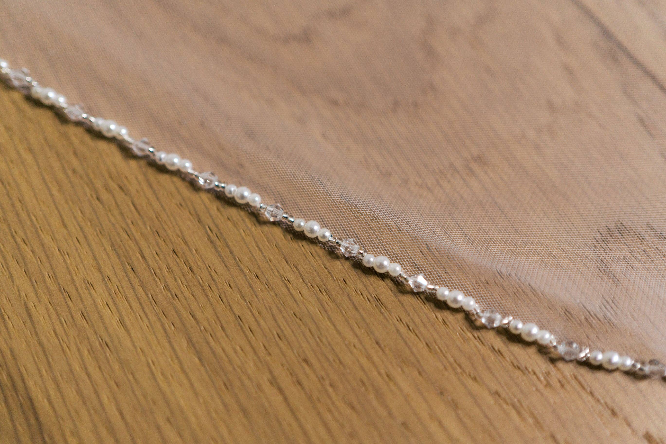 Brides and Belts - Wholesale Veil - Women's - Josephine Beaded Edge Veil with Comb4