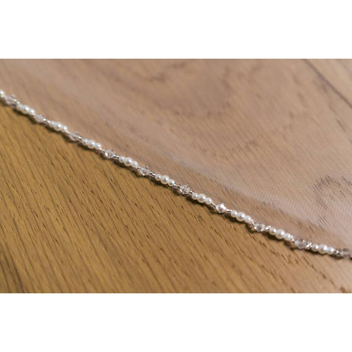 Brides and Belts - Wholesale Veil - Women's - Josephine Beaded Edge Veil with Comb4